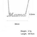 Skyrim Mama Letter Pendant Necklace for Women Stainless Steel Neck Chain Choker Trendy Family Jewelry Mother's Day Gift for Mom