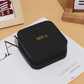Personalized Customized Initials Name Mini Square Jewelry Box Faux Leather Jewelry Travel Storage Package Box Mom Gift Box