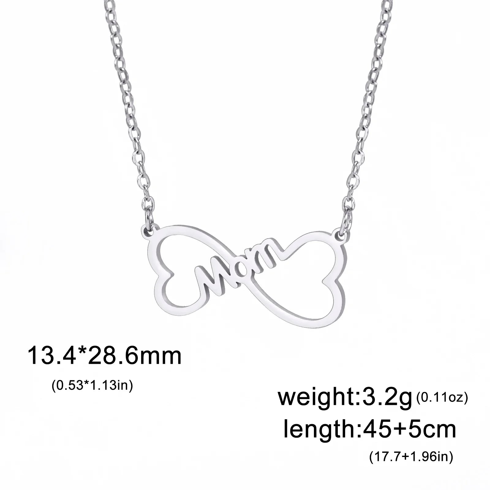 Skyrim Mama Letter Pendant Necklace for Women Stainless Steel Neck Chain Choker Trendy Family Jewelry Mother's Day Gift for Mom