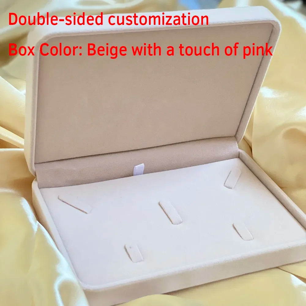 Personalized Flannel Jewelry Box Wedding Custom Name  Anniversary Gift Necklace Ring Box gifts for Bride Bridesmaid Girlfriend