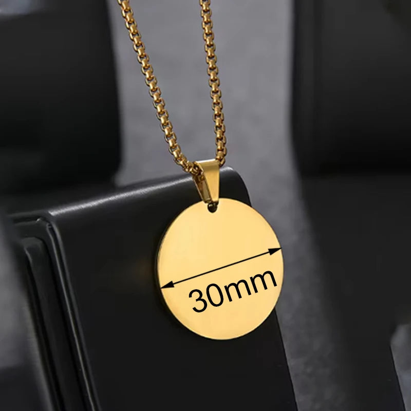 Personalized Necklaces Stainless Steel Engraved Photo Logo Text Pendant For Women Men Christmas Valentine's Day Jewelry Gifts