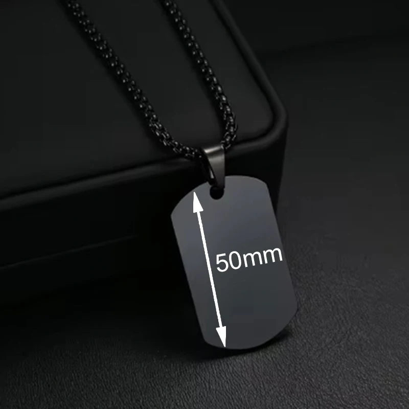 Personalized Necklaces Stainless Steel Engraved Photo Logo Text Pendant For Women Men Christmas Valentine's Day Jewelry Gifts